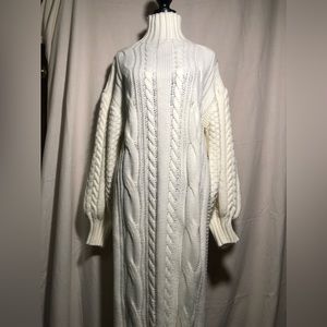Long Thermal Dress or worn as a long Sweater
